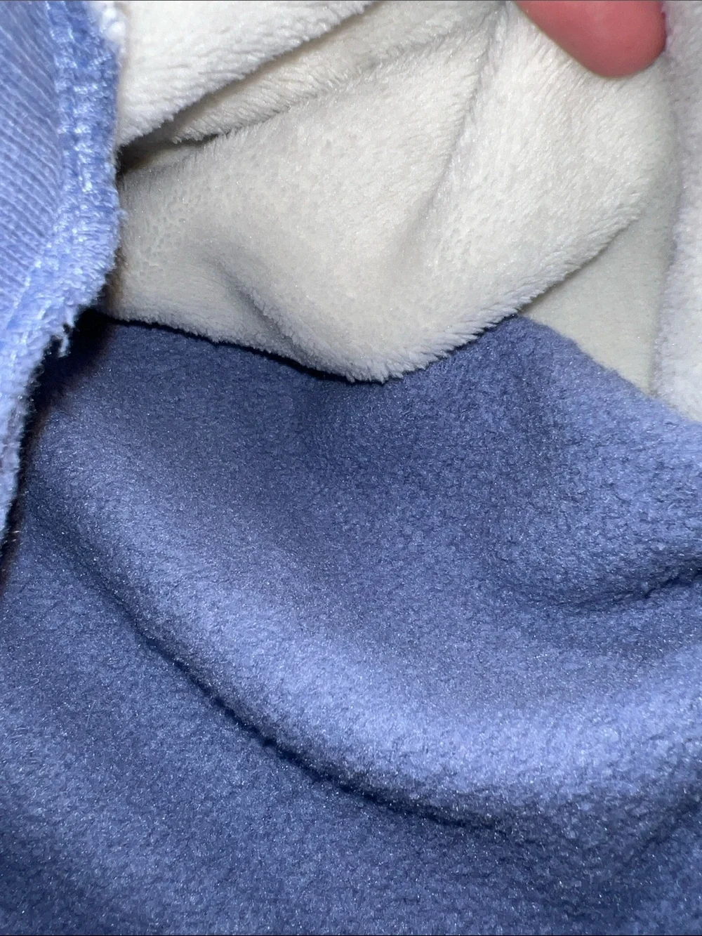 Justice White Plush Bunny Crewneck with Blue Sleeves